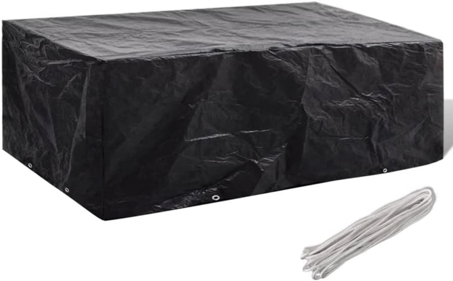vidaXL Gartenmöbel-Abdeckung mit 8 Ösen, Polyethylen schwarz, 200 x 160 x 70 cm Bild 1