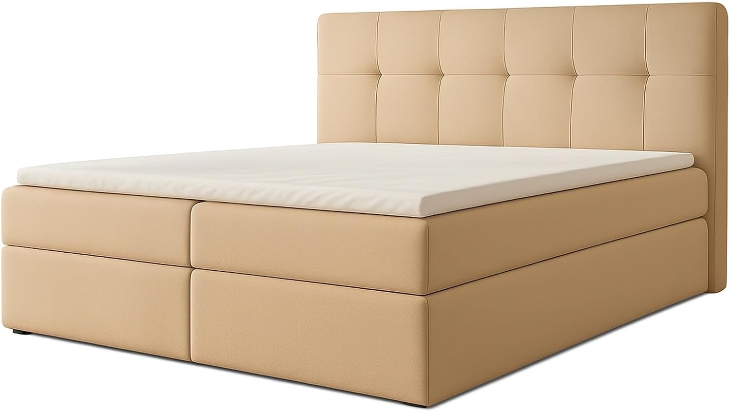 A&J MöbelLand GmbH Boxspringbett REF mit Bettkasten, Topper und gepolstertem Kopfteil. (Boxspringbett mit Bettkasten und gepolstertem Kopfteil. Inclusive Topper !, TOP ANGEBOT), Länge 208cm Höhe 106 cm Bild 1