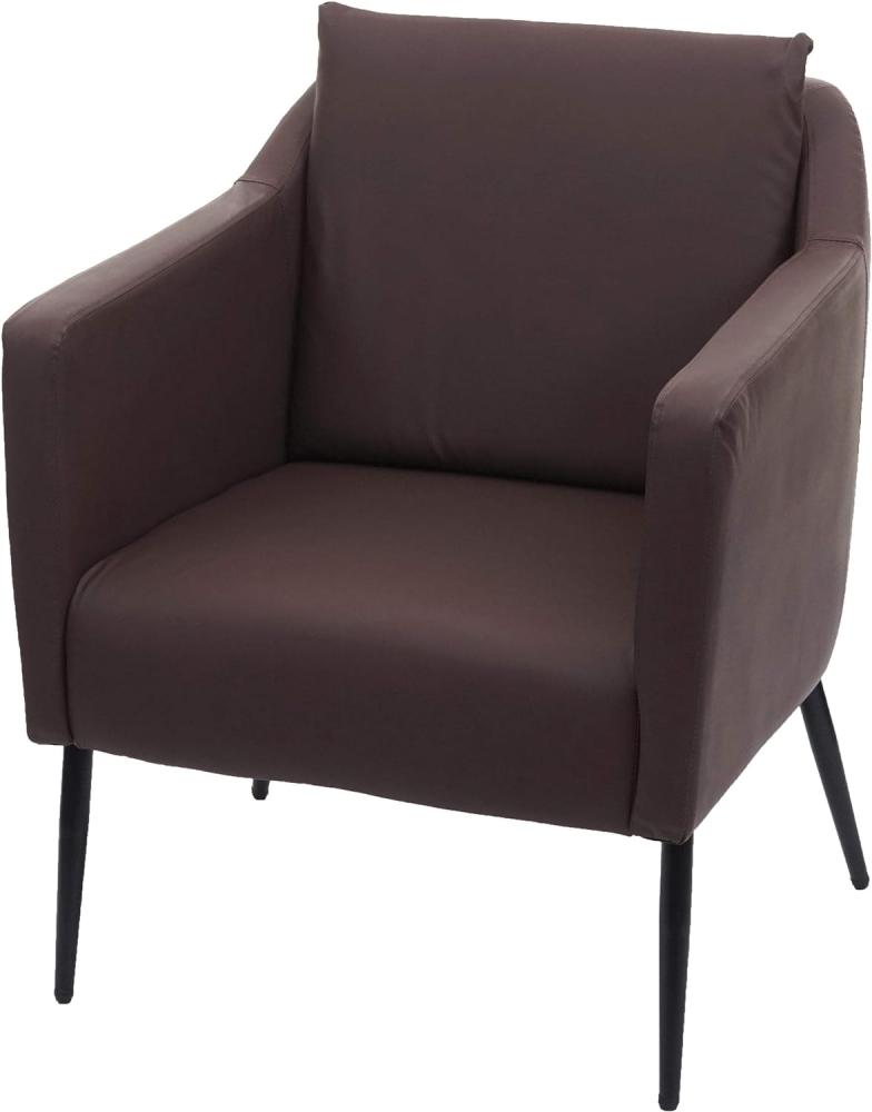 Lounge-Sessel HWC-H93a, Sessel Cocktailsessel Relaxsessel ~ Kunstleder braun Bild 1