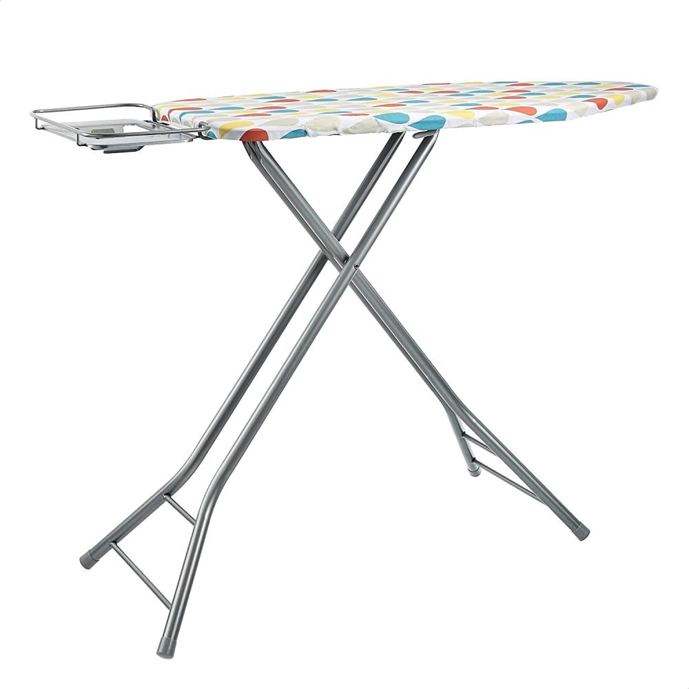 AmazonBasics – Bügelbrett mit H-förmiger Bügeleisen-Ablage, groß, 122x43 cm, grau Bild 1