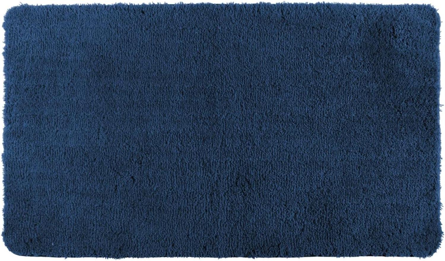 WENKO Badteppich Belize Marine Blue 55 x 65 cm, Mikrofaser Bild 1