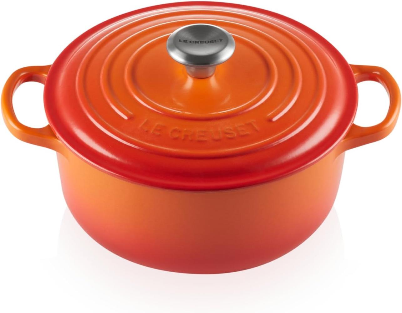 Le Creuset Signature Gusseisen-Bräter mit Deckel, Für alle Herdarten und Induktion geeignet, Rund, Ofenrot, 20,0 cm, 2.4 Bild 1