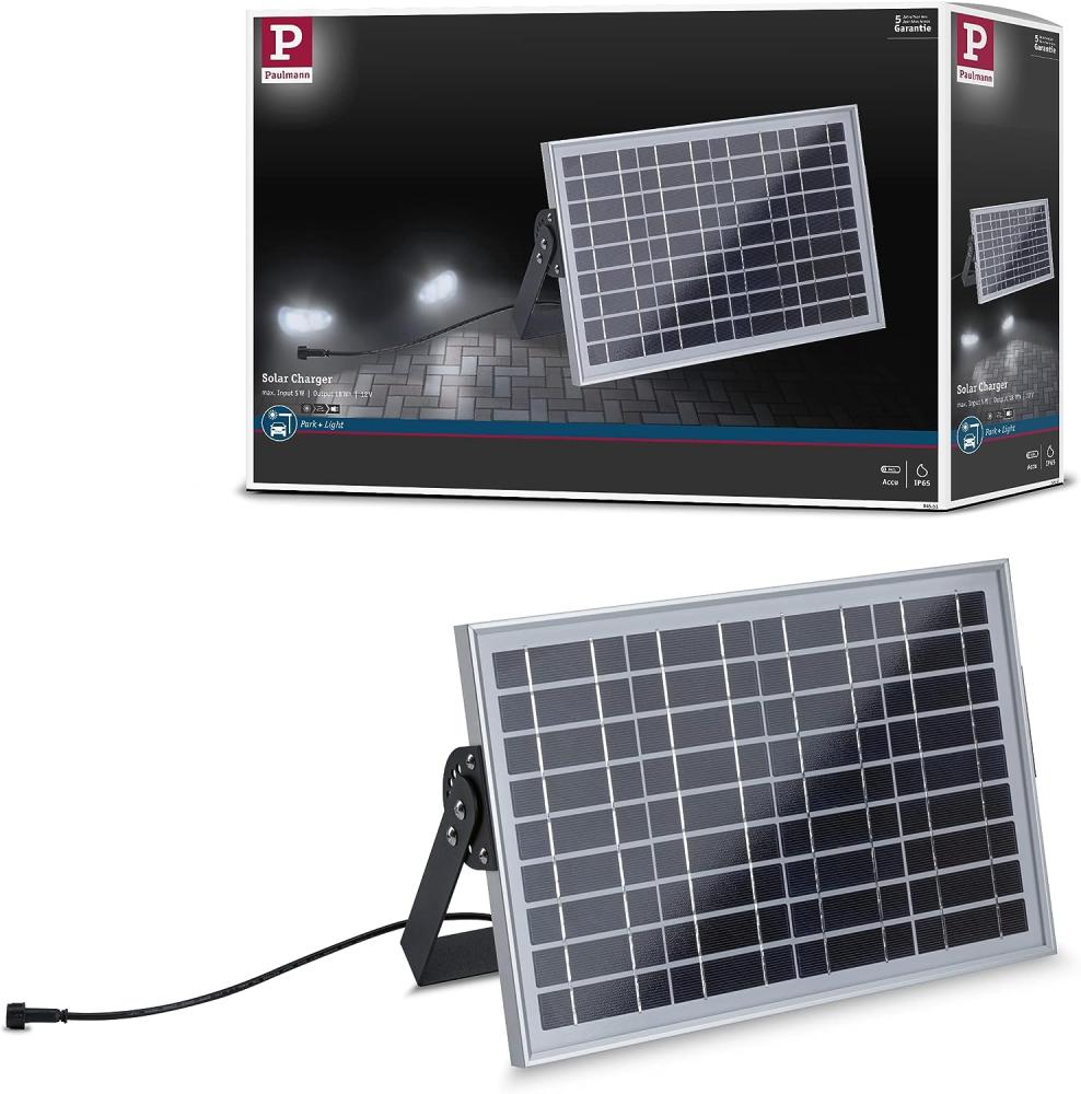 Paulmann No. 94551 Park + Light Einspeisung Solarmodul max. 5W IP65 Silber Bild 1