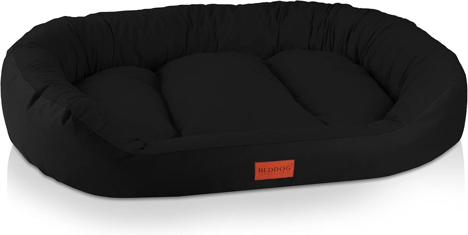 BedDog Hundebett Grosse Hunde - Hundekissen - Hundekorb - Ovales Hundekörbchen - Hundesofa - Hundebetten für Große Hunde - Dog Bed - Hunde Bett - Körbchen Hund aus Alicante-Gewebe XXL, BLACK (schwarz) Bild 1