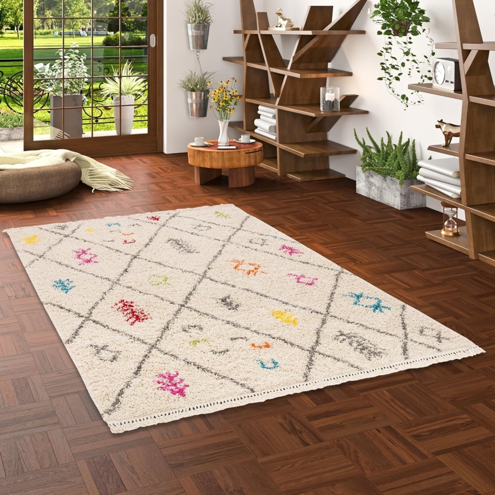 Pergamon Hochflor-Teppich Hochflor Langflor Shaggy Teppich Casablanca Ethno, Rechteckig, Höhe: 35 mm Bild 1