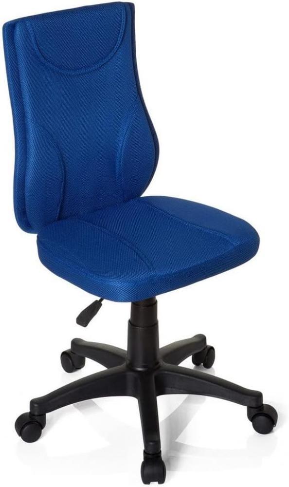 hjh OFFICE 670430 Kinder Schreibtischstuhl KIDDY BASE Netz-Stoff Blau Drehstuhl Ergonomisch Höhenverstellbar Bild 1