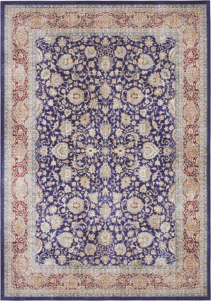 Kurzflor Teppich Keshan Maschad Navy - 200x290x0,7cm Bild 1