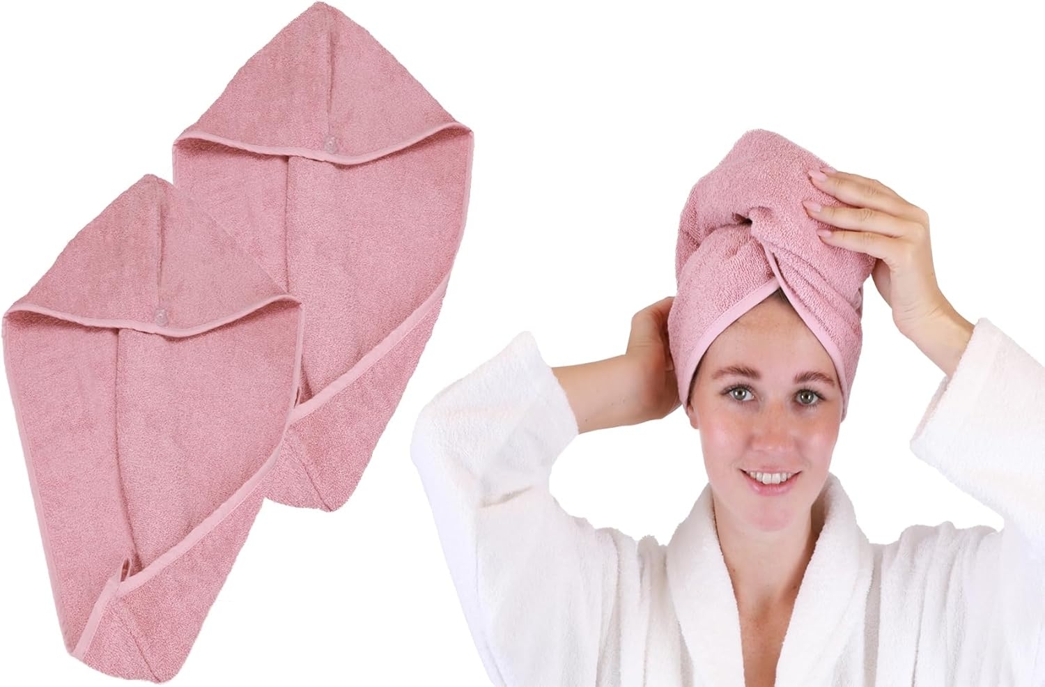 Betz Turban-Handtuch mit Knopf BERLIN Kopfhandtuch Haarturban, (2-St), mit Knopfverschluss Bild 1