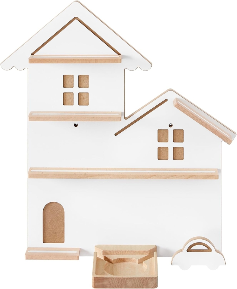 SONGMICS Regal für Toniebox, Wandregal für 35 Figuren, Kinderregal, einfache Montage, Kinderzimmer, Wohnzimmer, wolkenweiß GKR801W10 Bild 1