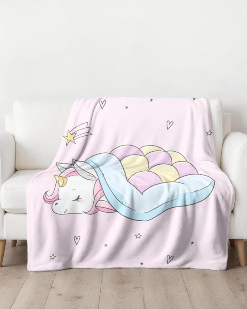 Wohndecke Einhorn Fleece-Decke 150x200 cm, Geschenk, kuschelige Unicorn Decke, MTOnlinehandel, Sofadecke, Überwurf für Einhorn Fans, passend zur Bettwäsche Bild 1