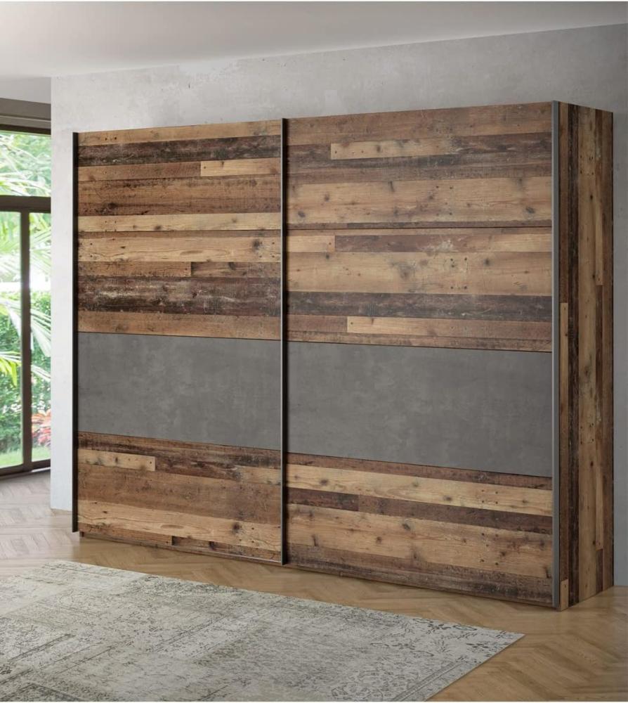 Schwebetürenschrank Cedric 92A Old Wood Vintage 270 x 211 x 62 cm Schrank Bild 1