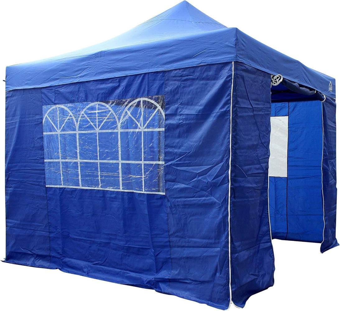 All Seasons Gazebos 3x3m vollständig wasserdichtes Faltpavillon mit 4 Seitenteilen - Königsblau Bild 1