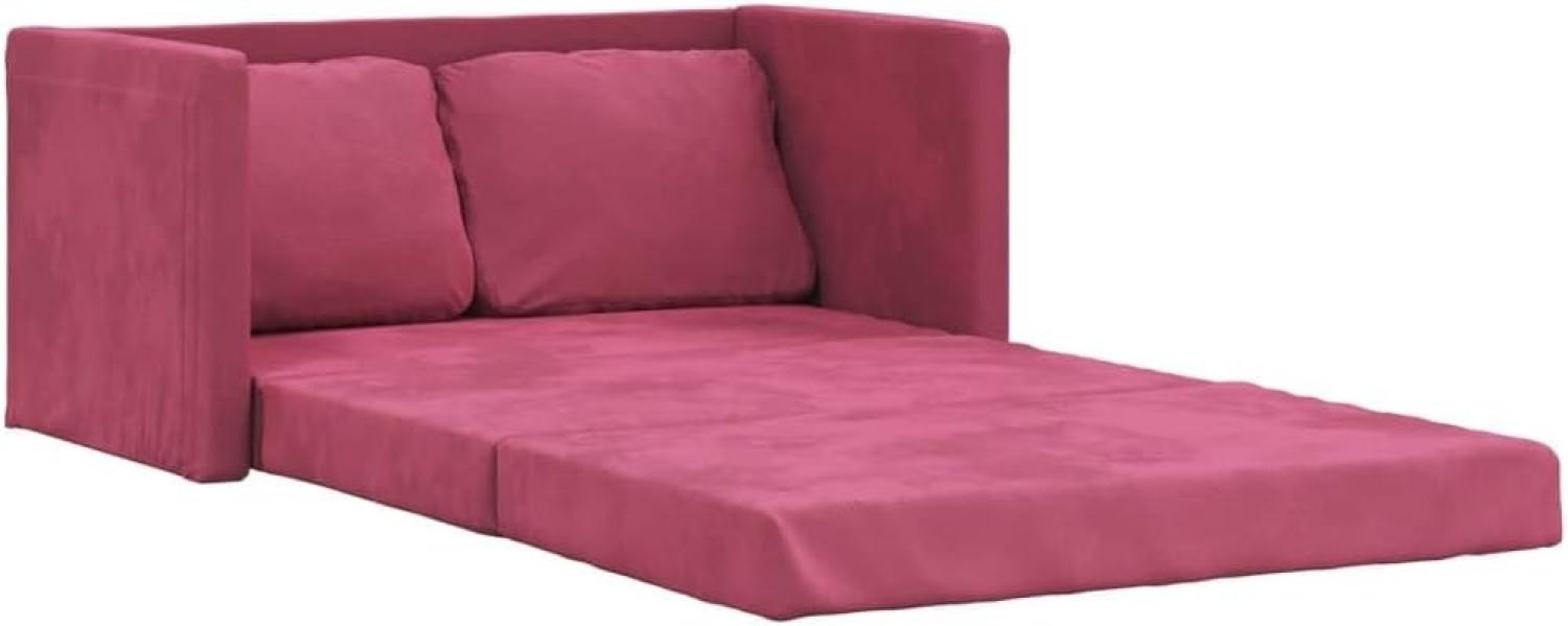 Bodensofa mit Schlaffunktion Weinrot 122x204x55 cm Samt 353960 Bild 1