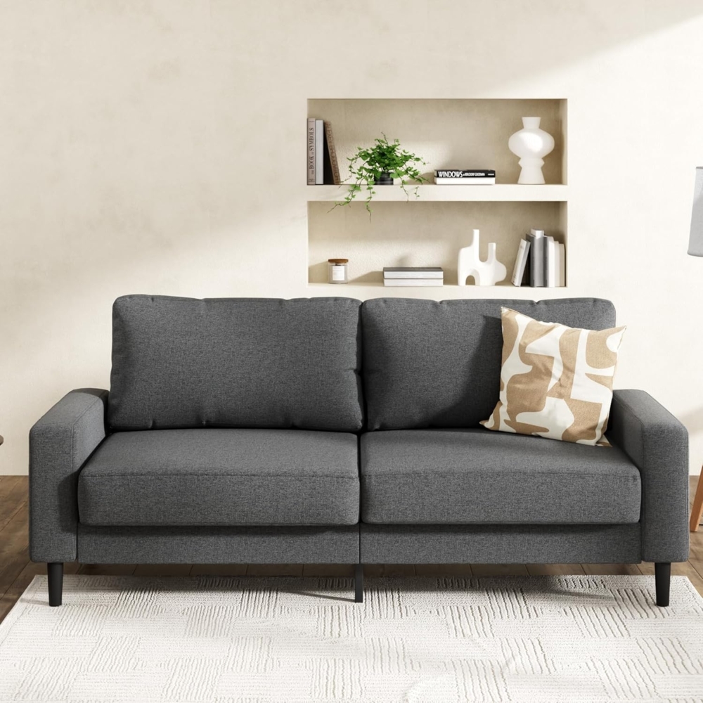 Zinus Colton Sofa Couch – 3-Sitzer Sofa 195 x 88 x 83 cm – Zeitgemäßes Design – Wohnzimmermöbel – Dunkelgrau Bild 1