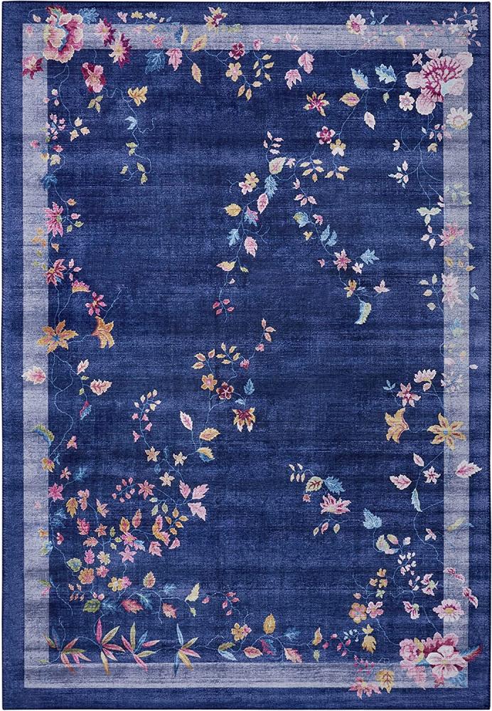 Kurzflor Teppich Orientalisch Gloriosa Dunkelblau - 80x150x0,7cm Bild 1