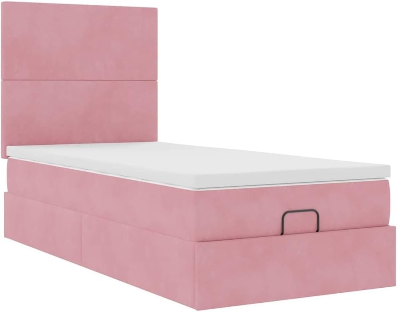 Ottoman-Bett mit Matratzen Rosa 100x200 cm Samt 3313384 Bild 1