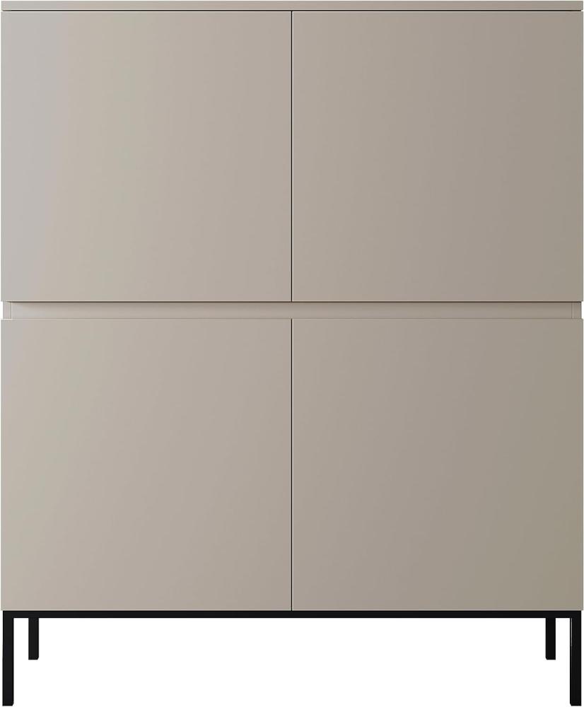 Selsey Bemmi Highboard Hochkommode, Grau mit Metallbeinen, 100 cm Bild 1