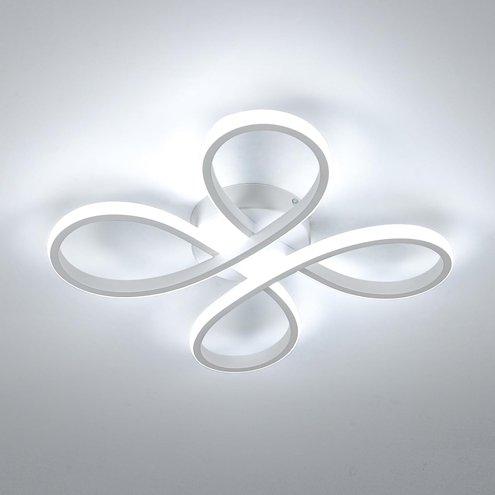 Comely Deckenlampe LED, 30W 3400LM Deckenleuchte Modern, LED Deckenbeleuchtung Flower Form für Balkon Diele Schlafzimmer Wohnzimmer und Esszimmer, Kaltweiß Licht 6500K, 30cm, Weiße Bild 1