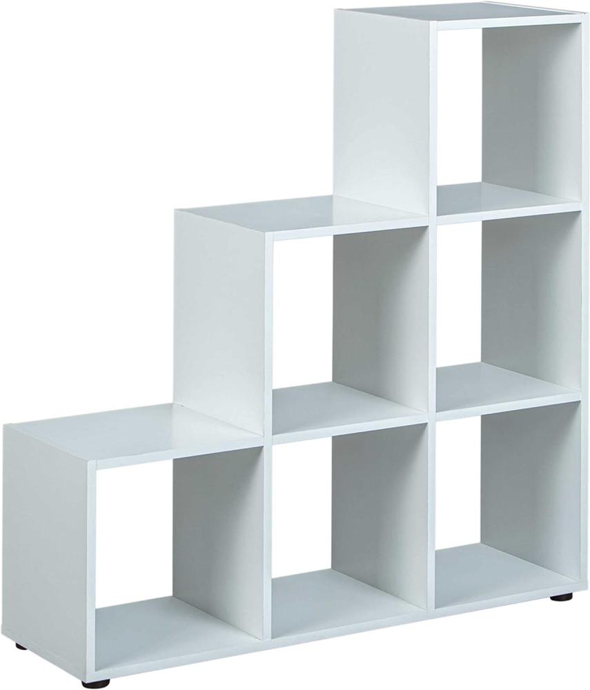 Inter Link Raumteiler Regal Trennwand MDF Weiss Modern 6 Fächer Wohnzimmer Esszimmer Schlafzimmer Bild 1