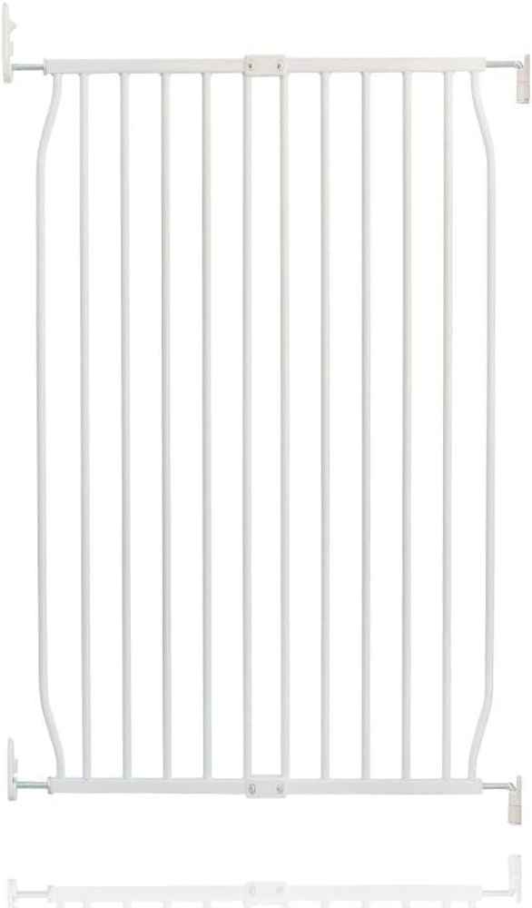 Safetots Extra hohes Eco Schraubbefestigung Babygitter, Weiß, 70cm - 80cm, Extra hohes Gitter mit Einer Höhe von 100cm, Treppengitter für Babys, Schraubbefestigtes Sicherheitsgitter Bild 1