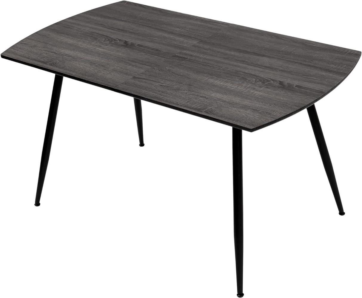 Esstisch Sabina ausziehbar 140-180 x 80 cm 6-10 Personen Küchentisch mit Metallgestell für Küche, Esszimmer Holz Optik Dunkelgrau Bild 1