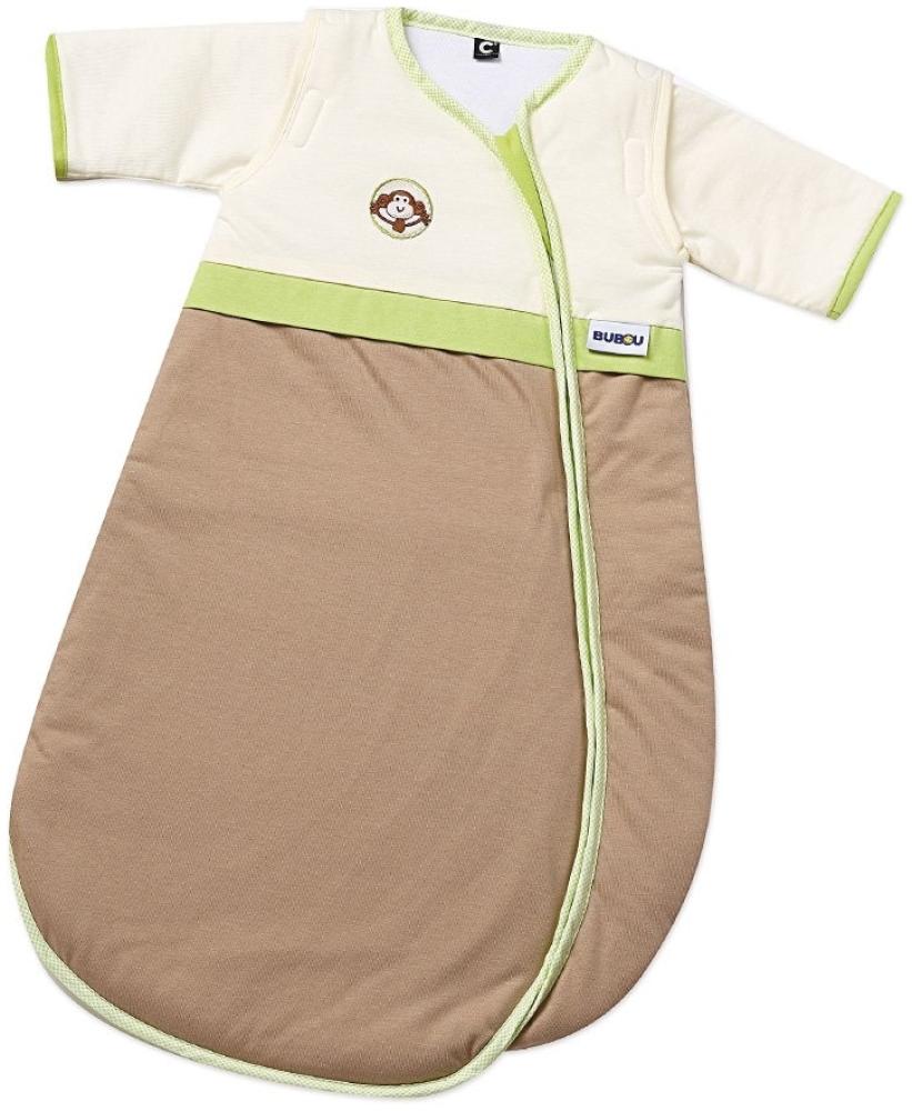 Gesslein 773176 Bubou Babyschlafsack mit abnehmbaren Ärmeln: Temperaturregulierender Ganzjahreschlafsack, Baby/Kinder Größe 110 cm, beige/braun/grün Bild 1