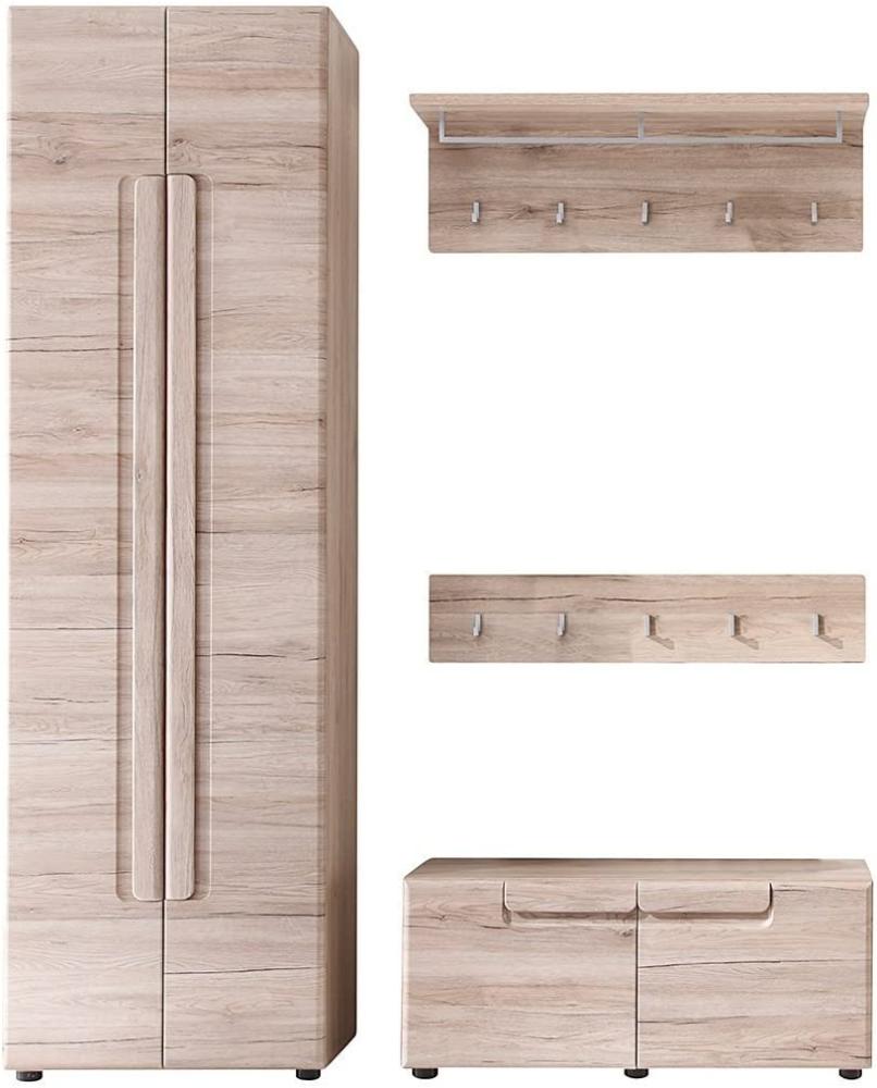 Garderobe Set Malea Eiche San Remo 4-teilig 168 x 191 cm Bild 1