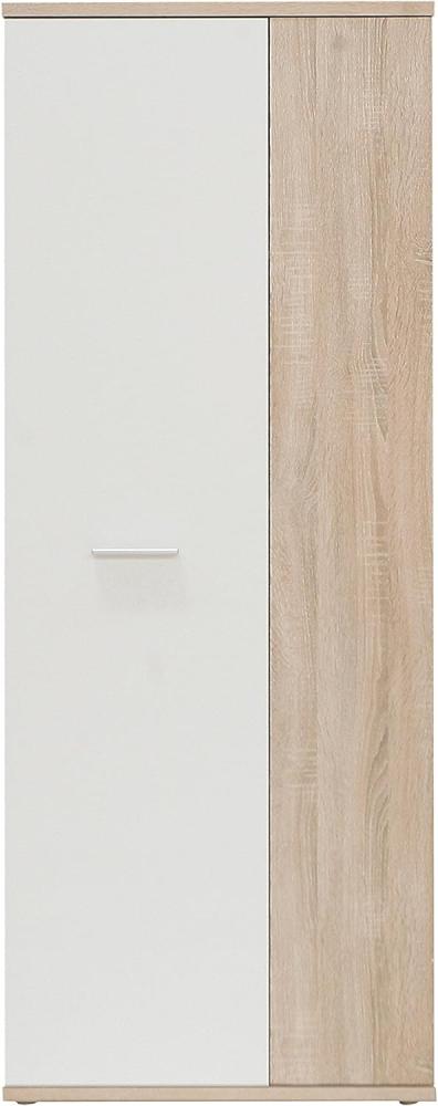 FORTE Net106 Mehrzweckschrank mit 2 Türen, Holzwerkstoff, Sonoma Eiche + Weiß, 68. 90x34. 79x179. 1 cm Bild 1