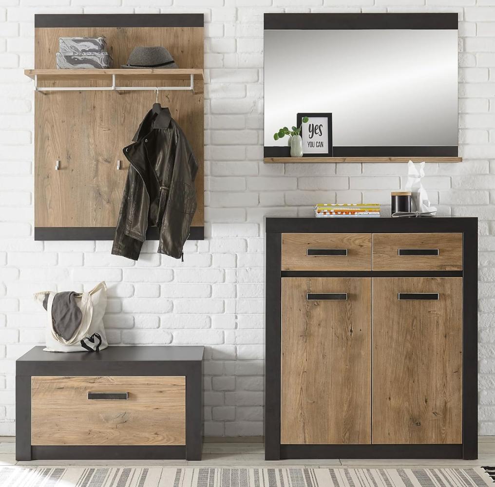 Garderobe Beveren in Kastanie und Fresco grau Set 4-teilig 192 x 200 cm Bild 1