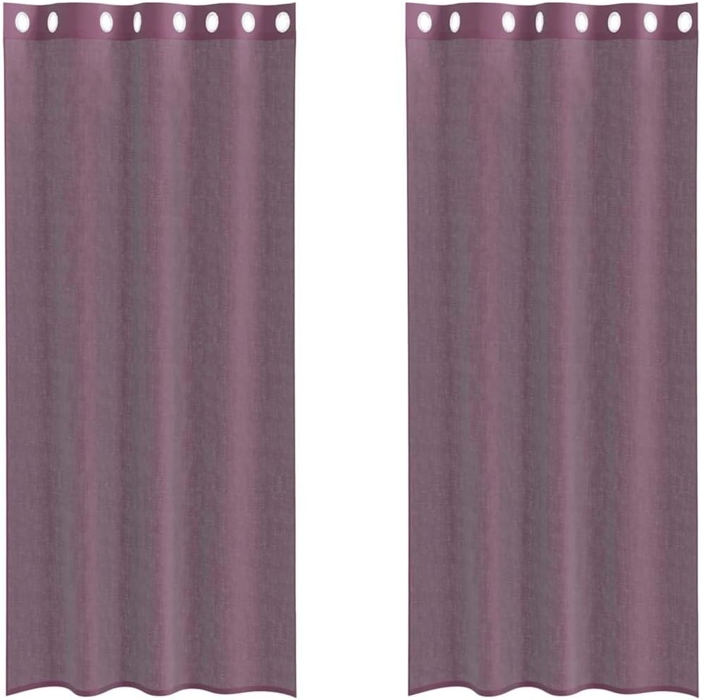 vidaXL Voile Vorhänge mit Ösen 2 Stk. Lila 140x245 cm 4102104 Bild 1