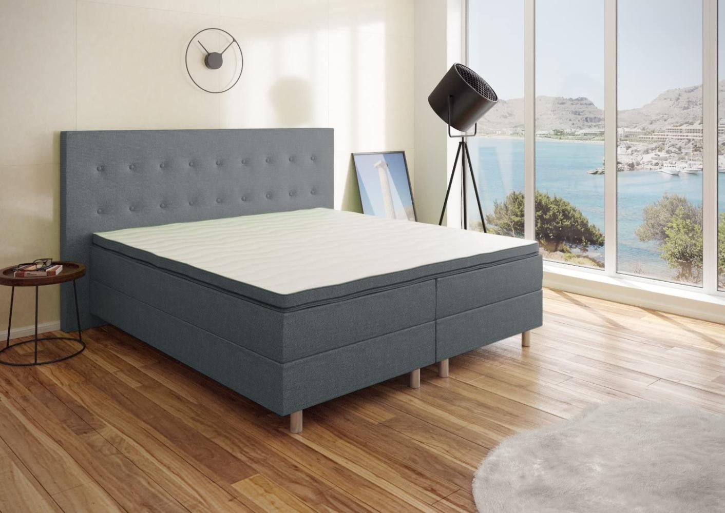 Best For You Boxspringbett Neo First Class Bett Polsterbett Grau Viele Größen 100x200 Bild 1