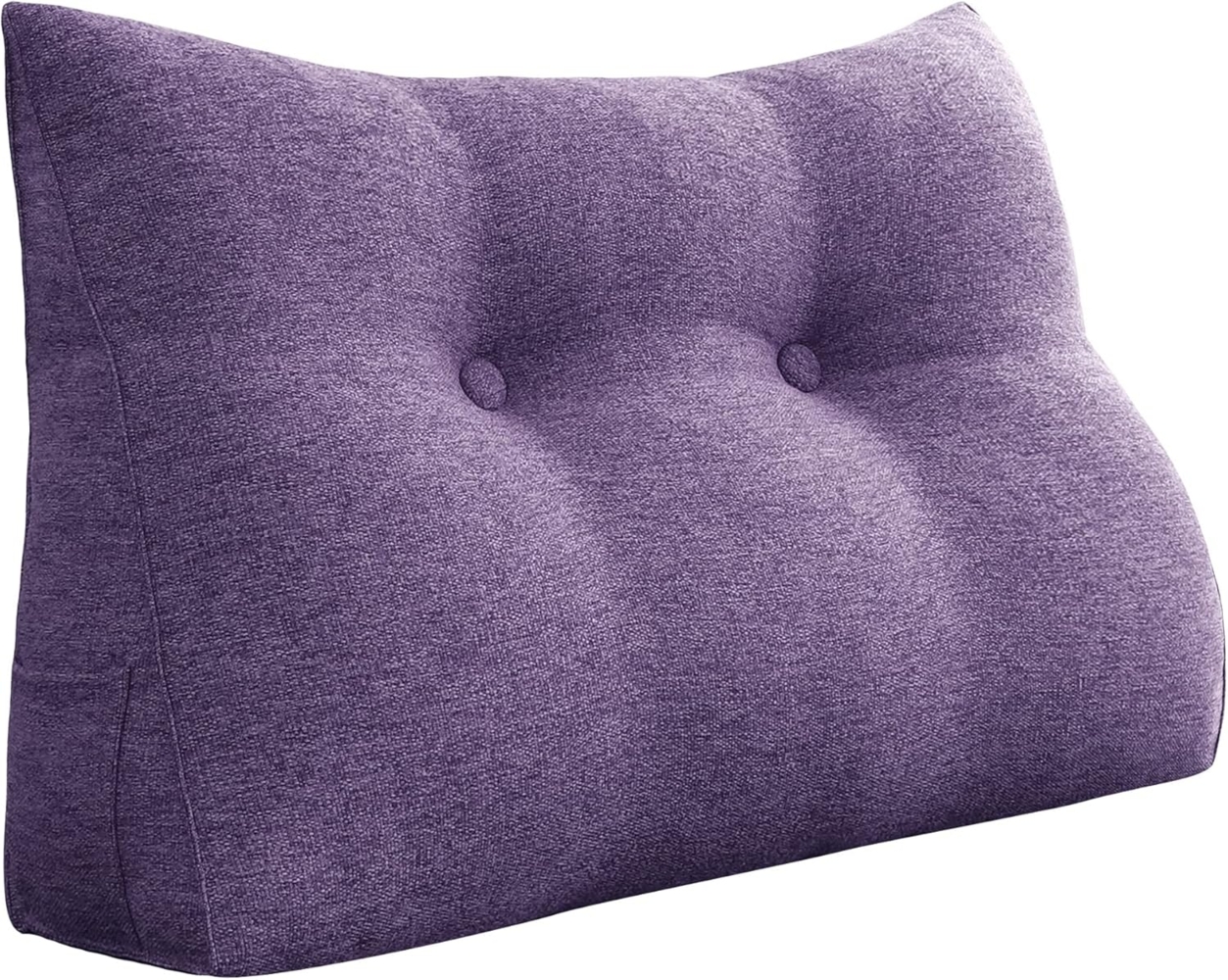 VERCART Großes Bettruhe Keilkissen, Lang Lesekissen, Dekoratives Kopfteilkissen, Dreieckiges Rückenkissen, Loungekissen für Tagesbett oder Couch, Leinenmischung Lavendel, 60cm Bild 1