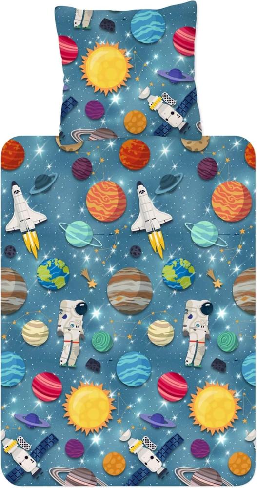 ESPiCO Bettwäsche Trendy Bedding Spaceworld Flanell 135 x 200 + 80 x 80 cm Bild 1