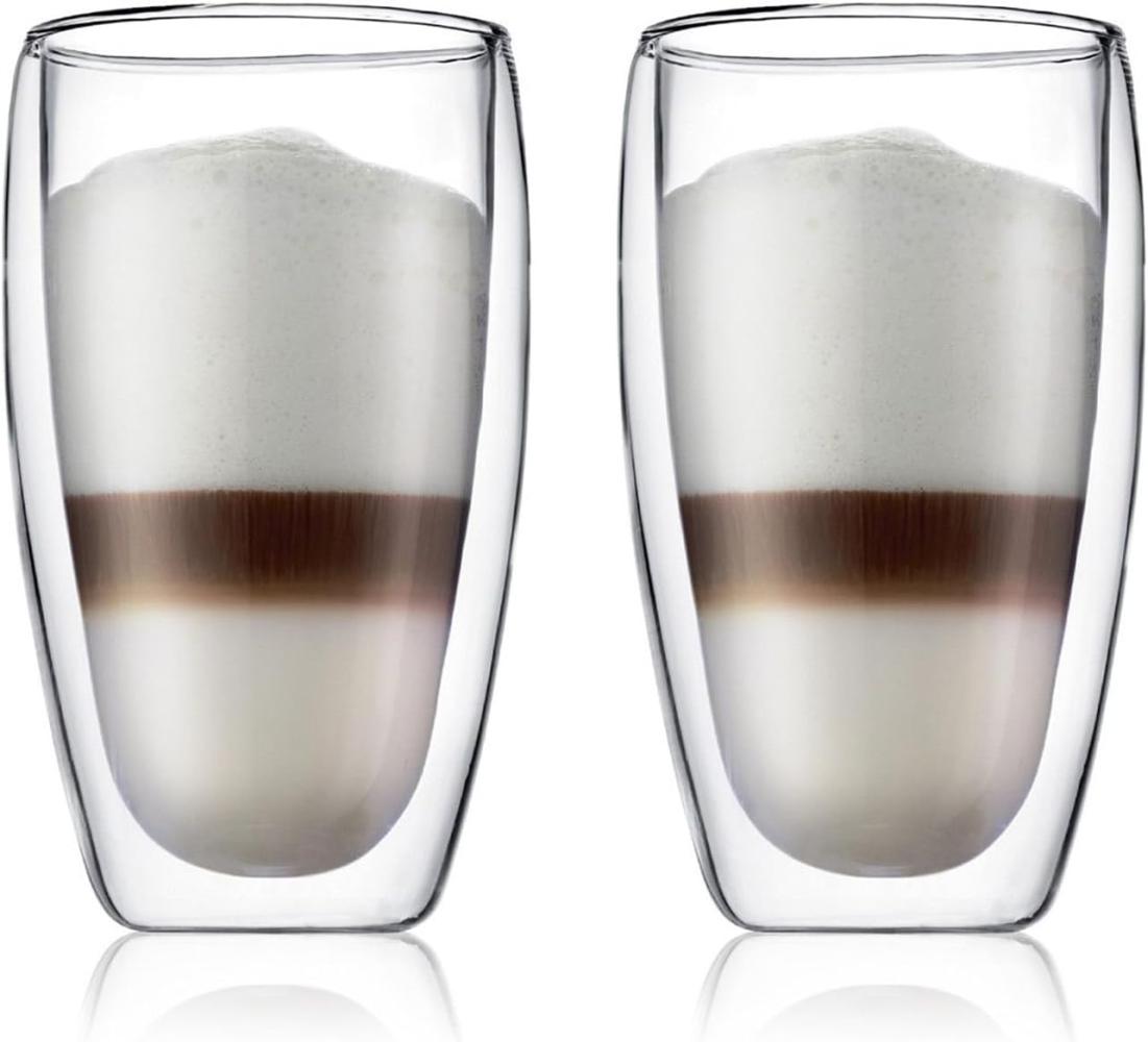 Bodum 4560-10 pavina EsPressogläser-Set, Doppelwandig, Isoliert, Mundgeblasen, 2-teiliger, 0,45 L, transparent, 2 Stück (1er Pack) Bild 1