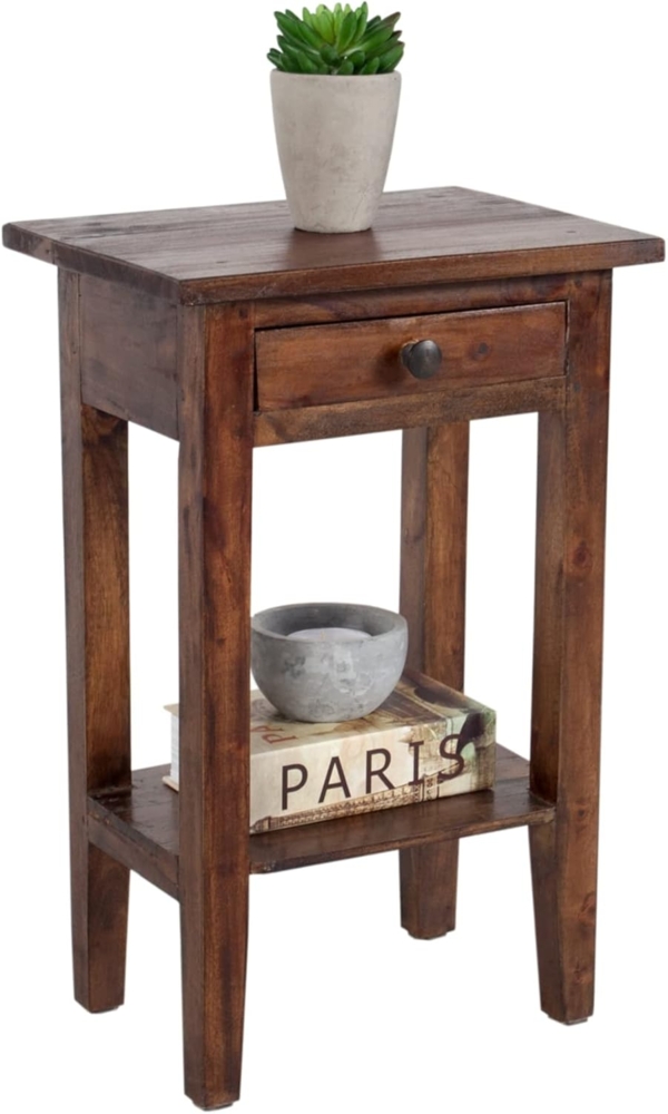 riess-ambiente Beistelltisch HEMINGWAY 55cm natur, Massivholz · Telefontisch · Nachttisch · Mahagoni Bild 1
