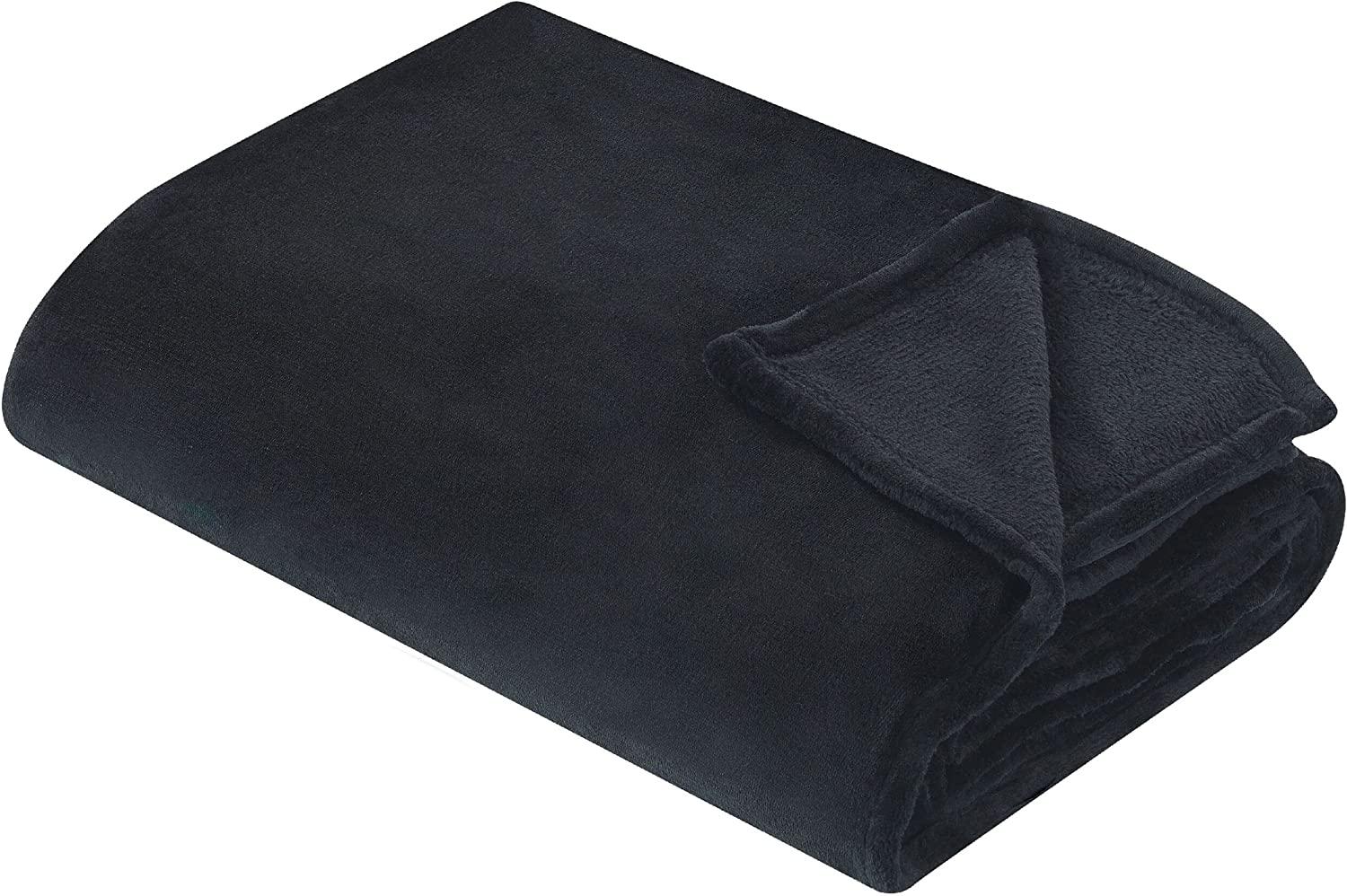 Kuscheldecke BAYBURT Stoff 200 x 220 cm Schwarz Kein Muster Bild 1