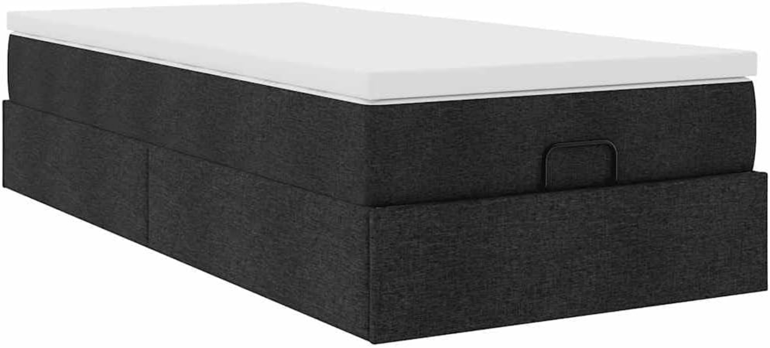 Ottoman-Bett mit Matratze Schwarz 80x200 cm Stoff 3311066 Bild 1