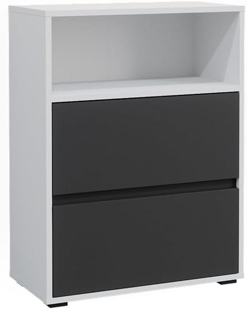 Vicco Midischrank Maltin Weiß Anthrazit 60 x 30 cm Badezimmer Bild 1