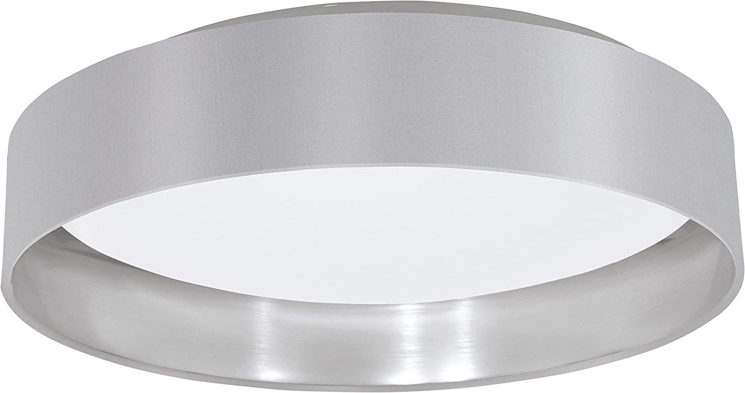 Eglo 31623 LED Deckenlampe MASERLO Textil grau/silber max. 18W 3000K H:8,2cm Ø40,5cm Bild 1