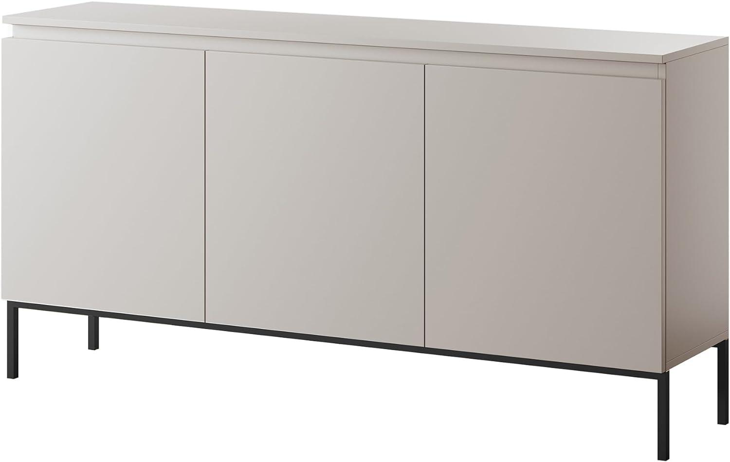 Selsey Bemmi Sideboard Kommode 3-türig, Grau mit Metallbeinen, 150 cm Bild 1