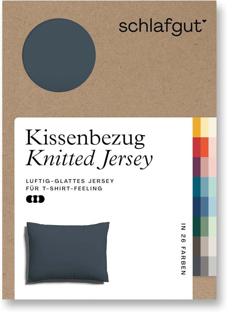 Schlafgut Knitted Jersey Bettwäsche | Kissenbezug einzeln 70x90 cm | grey-deep Bild 1