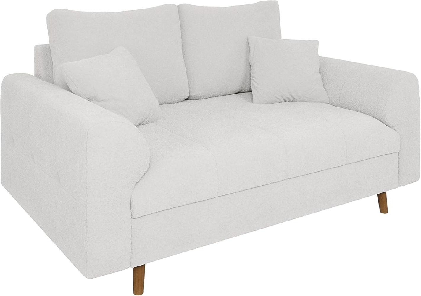 S-Style Möbel 2-Sitzer Sofa Leif mit Holzfüßen im skandinavischen Stil aus Boucle-Stoff, mit Wellenfederung Bild 1