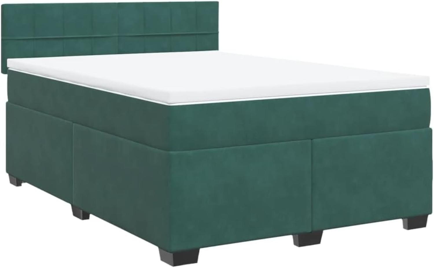 Boxspringbett mit Matratze Dunkelgrün 140x200 cm Samt 3286333 Bild 1