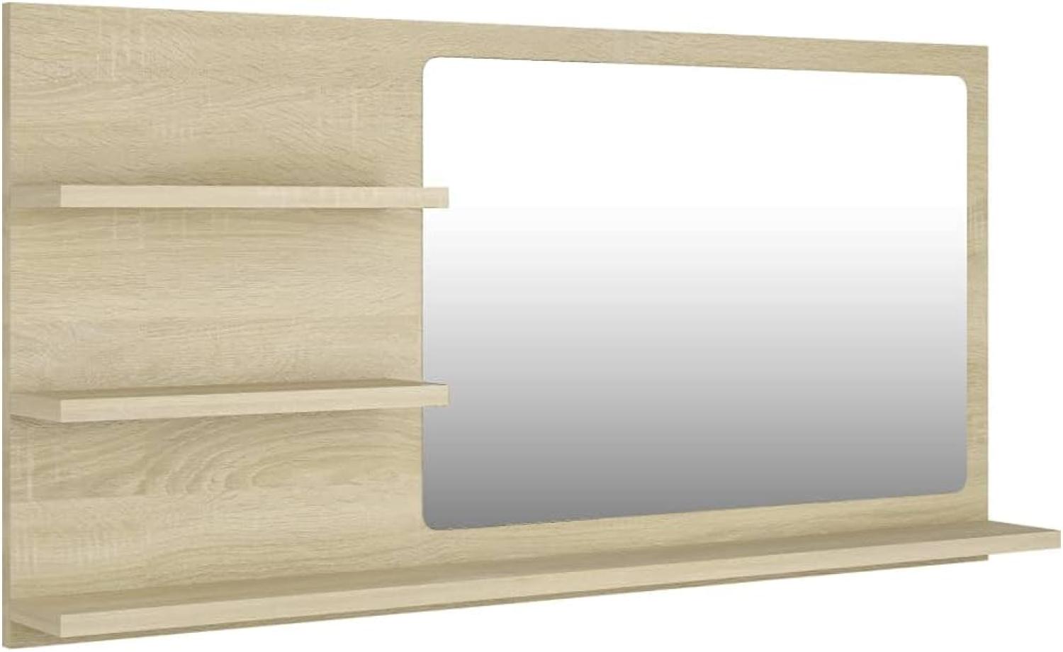 vidaXL Badspiegel Sonoma-Eiche 90x10,5x45 cm Holzwerkstoff 805018 Bild 1