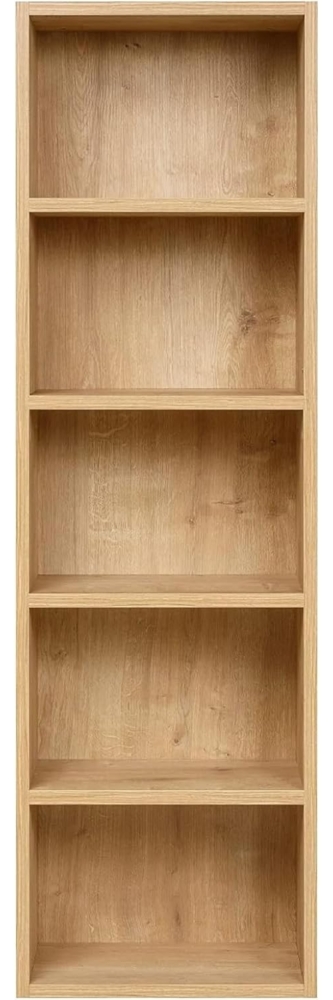 furni24 Bücherregal mit 5 Fächern, Holzregal, Würfelregal, Aufbewahrungsregal, Saphir Eiche, 40 x 24 x 132h Bild 1