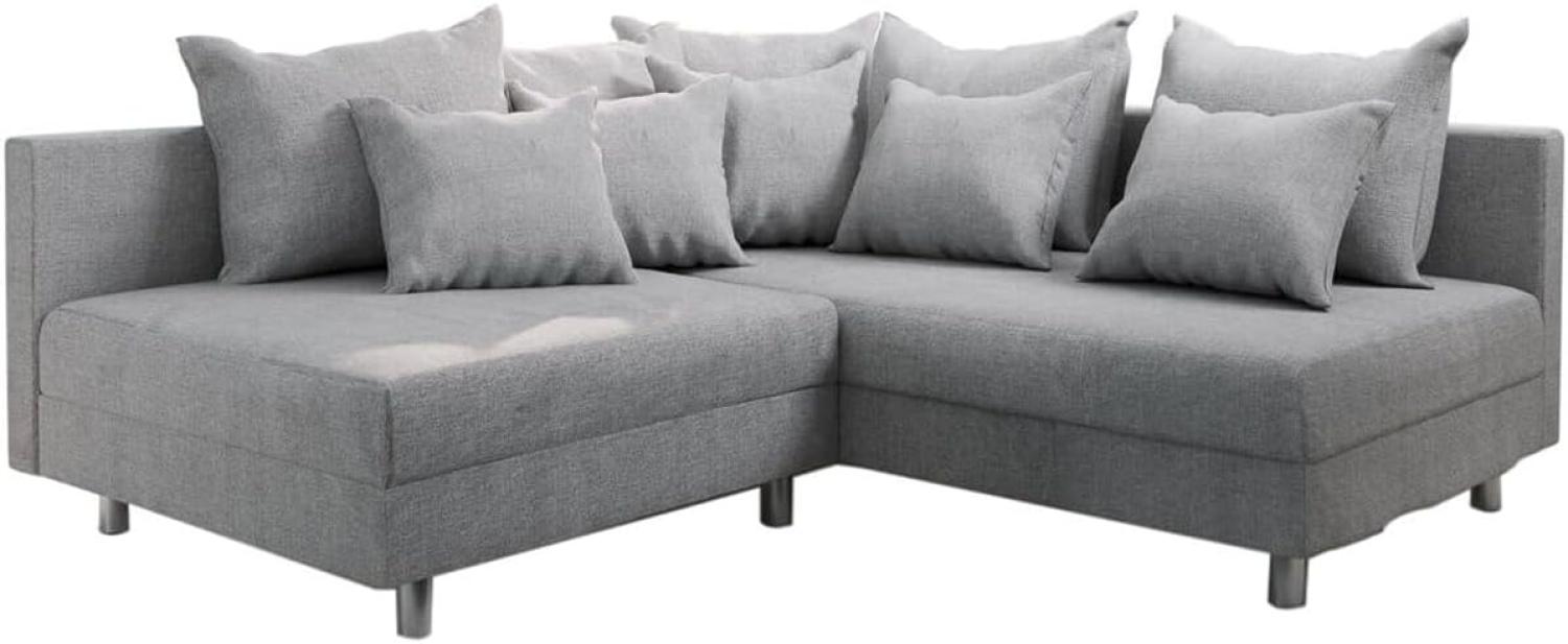 Ecksofa Clovis Grau Flachgewebe Ottomane Rechts Modulsofa Bild 1