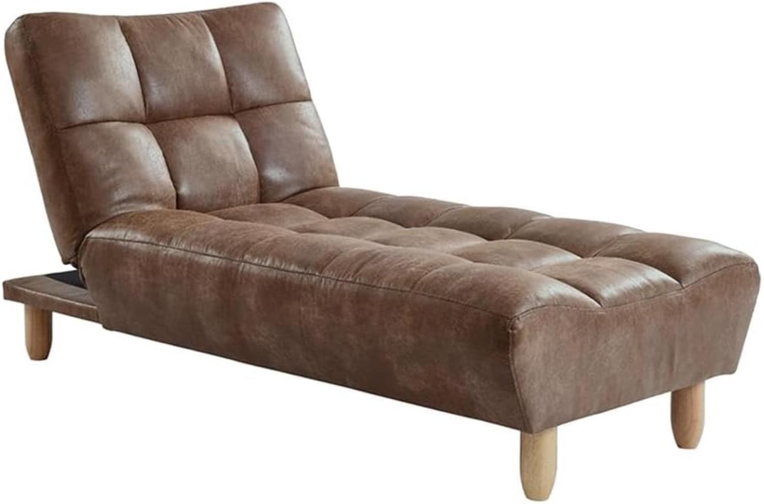 Recamiere Klappsofa Microfaser-Vintage-Look ESTEBAN - Braun Bild 1