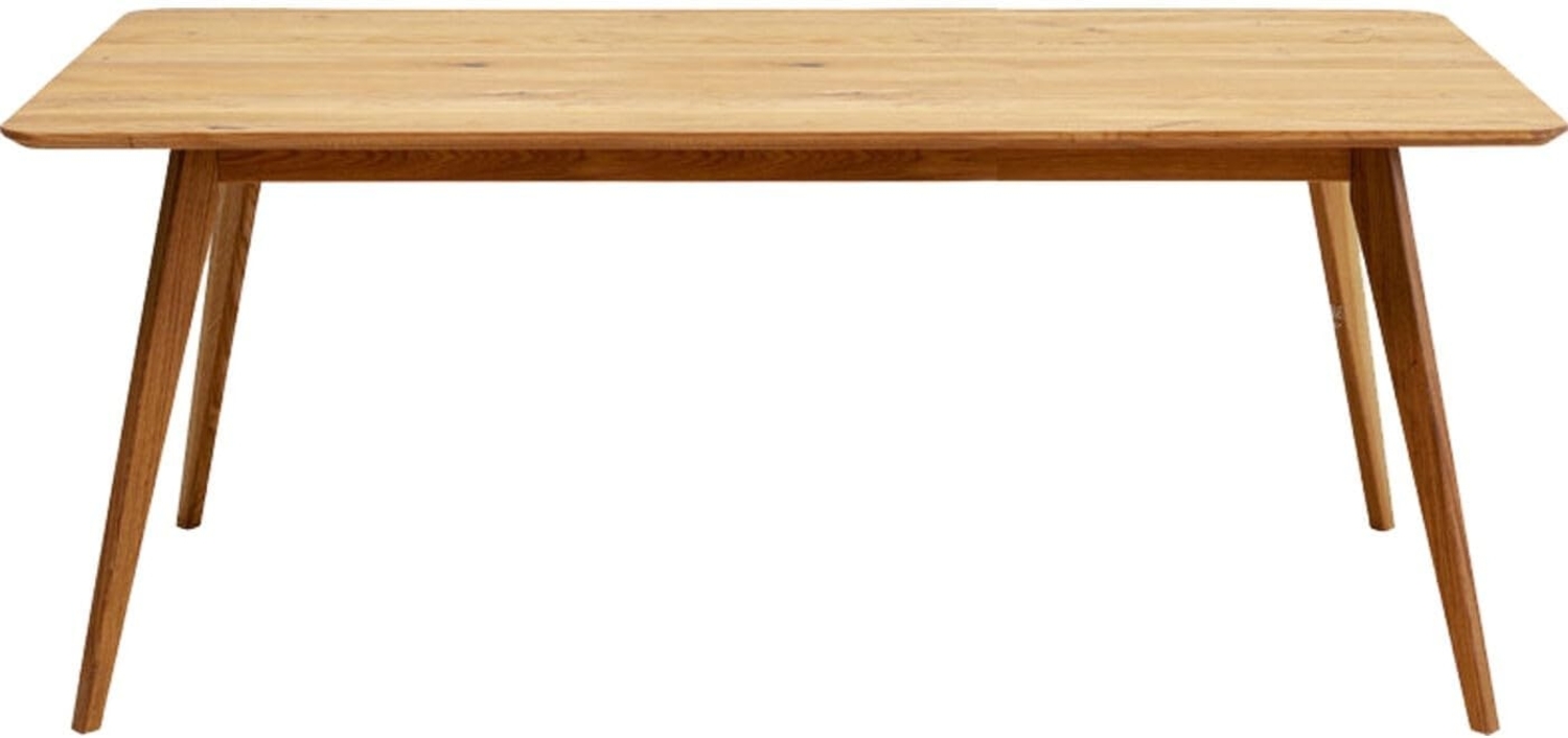 Kare Design Tisch Memo, Braun, 4-6 Personen, FSC zertifiziert, Massivholz, 300kg max. belastbarkeit, Skandi-Design, Hochwertig, Zeitlos, Holztisch, Esszimmertisch, Eichenholz, 75 x 180 x 90 cm (HxBxT) Bild 1
