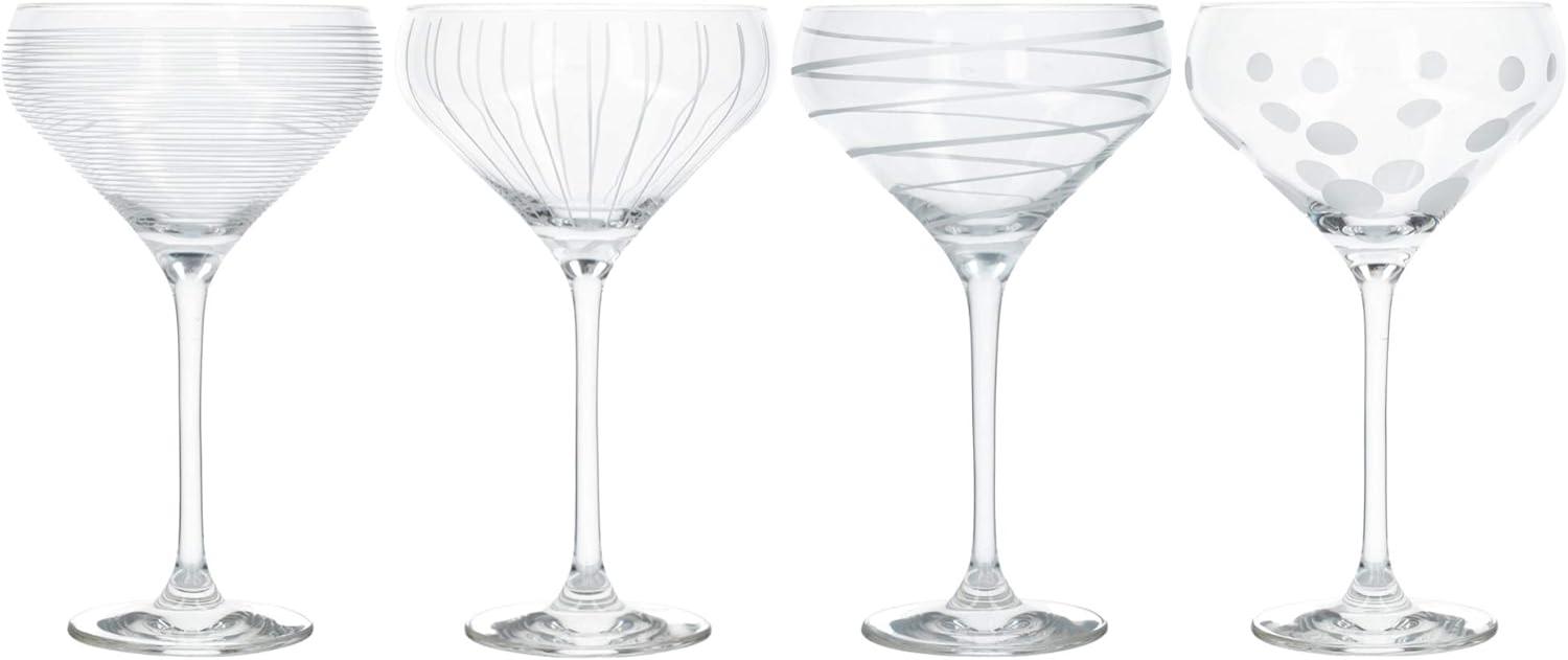 Mikasa Cheers Martinigläser, 290 ml, 4 Stück, Kristallglas, silber, 400 ml, Set of 4 Bild 1