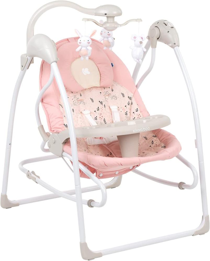 Kikkaboo Babywippe Mia Stella 2in1, Schaukelstuhl Musik verstellbare Rückenlehne rosa Bild 1